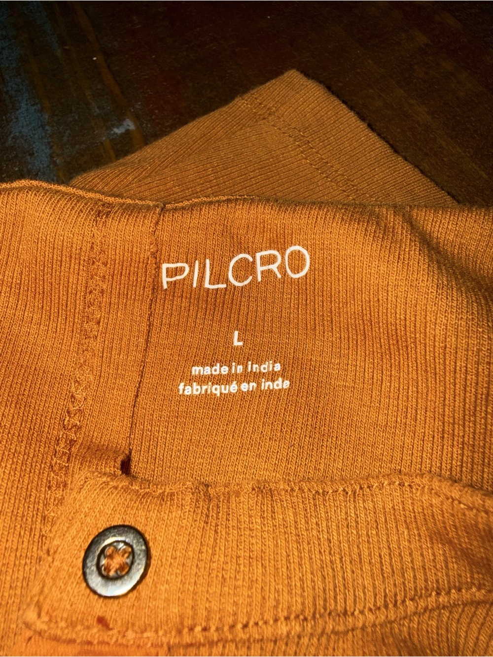 Pilcro Rust Orange Ribbed Henley Tank - Picture 4 of 4